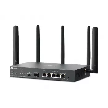TP-Link Omada 4G+ Cat6 AX3000 gigabitinio VPN maršrutizatorius, Wi-Fi 6 (802.11ax), dviejų dažnių (2,4 GHz / 5 GHz), eterneto LAN, 4G, juodas, stalinis / ant stulpo montuojamas maršrutizatorius