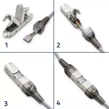 RJ45 toolless kištukas QOLTEC 54540 CAT6 STP ekranuotiems Ethernet kabeliams
