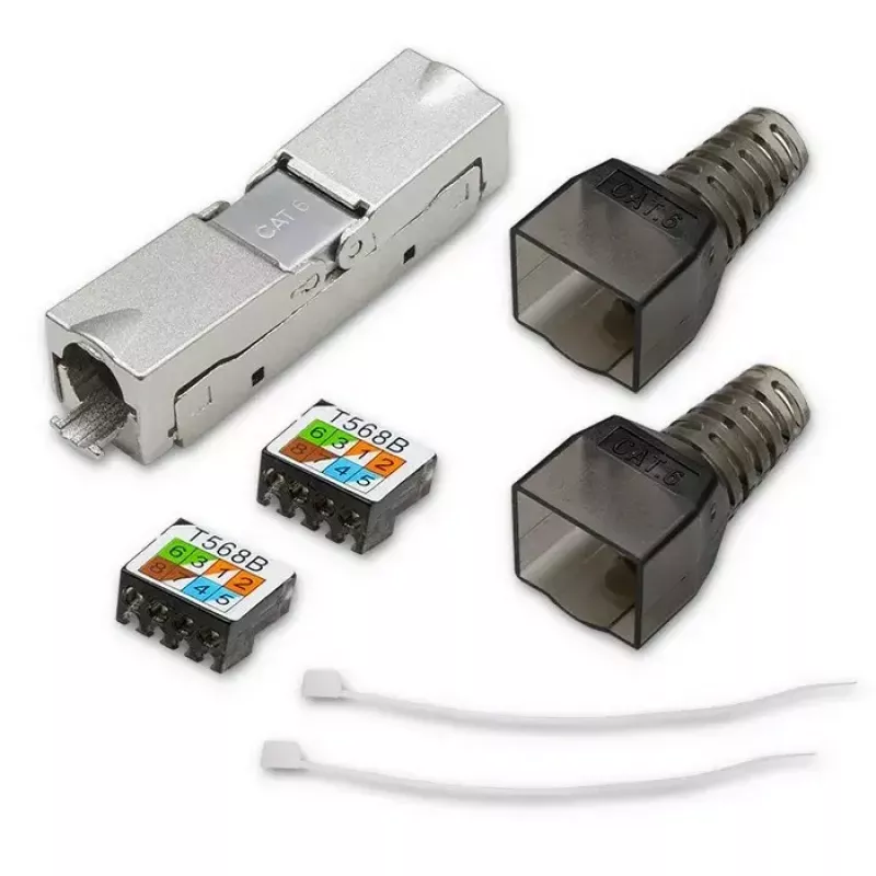 RJ45 toolless kištukas QOLTEC 54540 CAT6 STP ekranuotiems Ethernet kabeliams