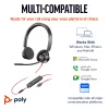 HP Poly Juodawire 3325 Stereo USB-C Headset +3.5mm Plug +USB-C/A Adapter