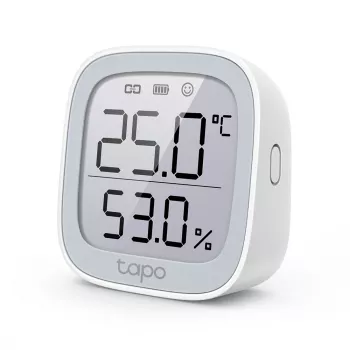 TP-Link Tapo Smart Temperature & Humidity Monitor, patalpų, temperatūros ir drėgmės jutiklis, pastatomas, belaidis, -20–60 °C, 0–99 %