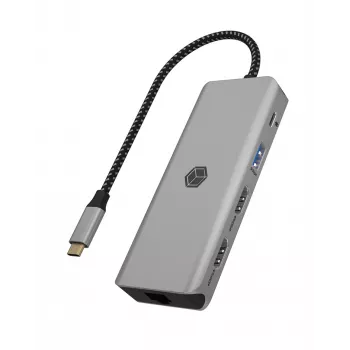 ICY BOX IB-DK4012-CPD laidinis USB 3.2 Gen 1 (3.1 Gen 1) Type-C antracito, juoda
