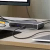 ICY BOX IB-DK4012-CPD laidinis USB 3.2 Gen 1 (3.1 Gen 1) Type-C antracito, juoda