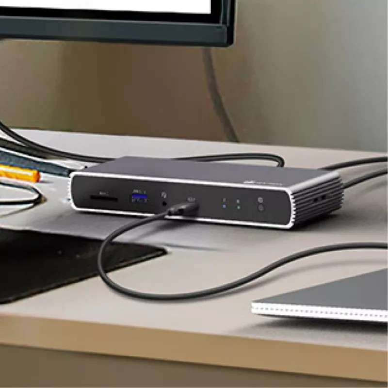 ICY BOX IB-DK4012-CPD laidinis USB 3.2 Gen 1 (3.1 Gen 1) Type-C antracito, juoda