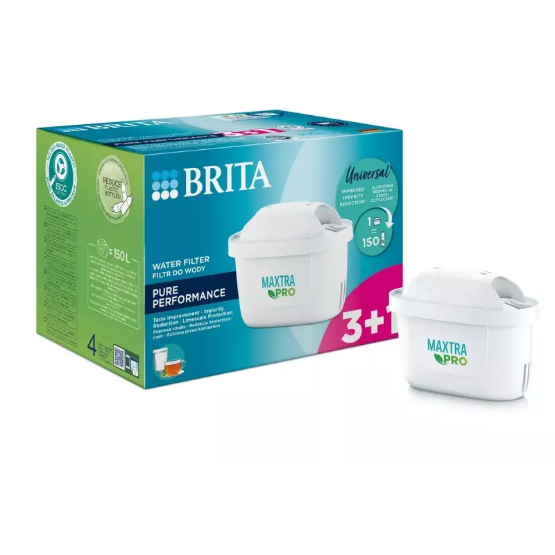 Vandens filtro kasetė BRITA Maxtra PRO Pure Performance, balta, 4 vnt., 150 L/mėn.