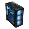 PC korpusas MODECOM Horizon ARGB FLOW MIDI Juoda — E-ATX palaikymas, grūdintas stiklas, ARGB, USB-C, maks. GPU 400 mm