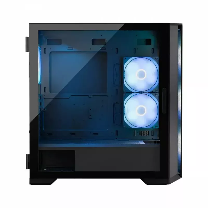PC korpusas MODECOM Horizon ARGB FLOW MIDI Juoda — E-ATX palaikymas, grūdintas stiklas, ARGB, USB-C, maks. GPU 400 mm