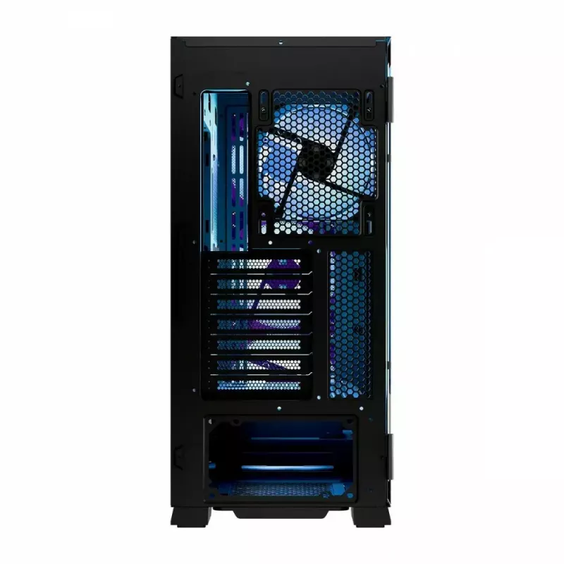 PC korpusas MODECOM Horizon ARGB FLOW MIDI Juoda — E-ATX palaikymas, grūdintas stiklas, ARGB, USB-C, maks. GPU 400 mm