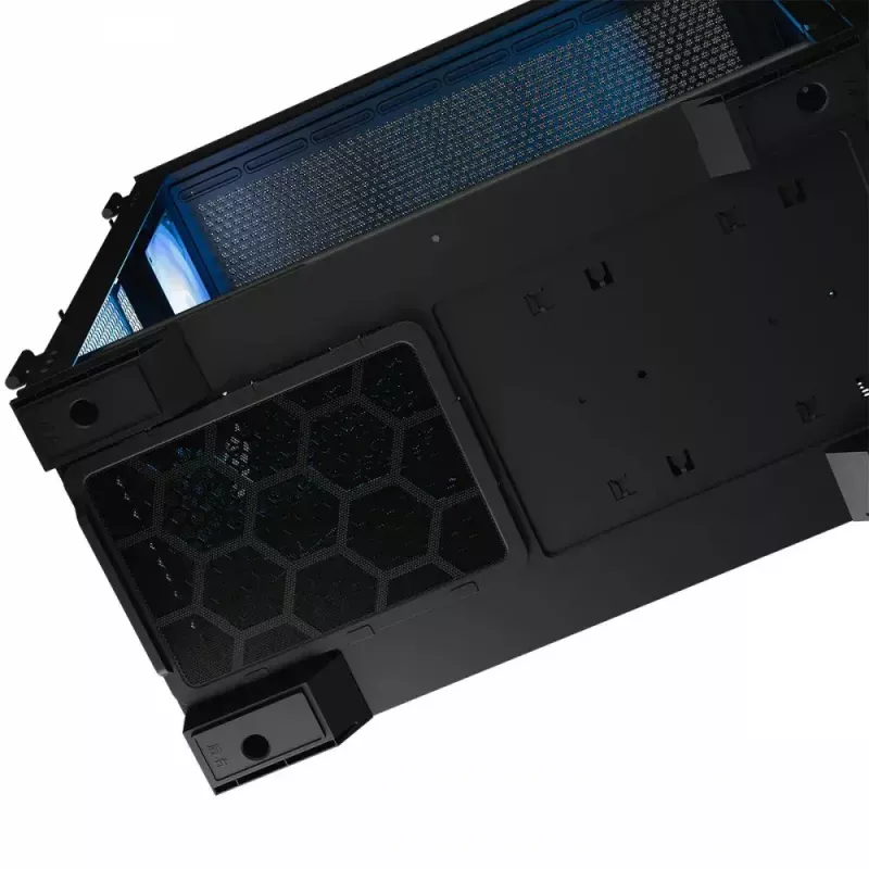 PC korpusas MODECOM Horizon ARGB FLOW MIDI Juoda — E-ATX palaikymas, grūdintas stiklas, ARGB, USB-C, maks. GPU 400 mm