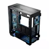 PC korpusas MODECOM Horizon ARGB FLOW MIDI Juoda — E-ATX palaikymas, grūdintas stiklas, ARGB, USB-C, maks. GPU 400 mm
