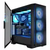 PC korpusas MODECOM Horizon ARGB FLOW MIDI Juoda — E-ATX palaikymas, grūdintas stiklas, ARGB, USB-C, maks. GPU 400 mm