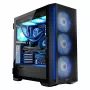 PC korpusas MODECOM Horizon ARGB FLOW MIDI Juoda — E-ATX palaikymas, grūdintas stiklas, ARGB, USB-C, maks. GPU 400 mm