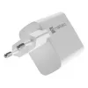 NATEC laidinis kintamosios srovės mobiliųjų įrenginių įkroviklis NUC-2142, USB-C PD 3.0 + USB-A, 5–20 V iki 3 A, 45 W, baltas