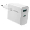 NATEC laidinis kintamosios srovės mobiliųjų įrenginių įkroviklis NUC-2142, USB-C PD 3.0 + USB-A, 5–20 V iki 3 A, 45 W, baltas