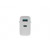 NATEC laidinis kintamosios srovės mobiliųjų įrenginių įkroviklis NUC-2142, USB-C PD 3.0 + USB-A, 5–20 V iki 3 A, 45 W, baltas