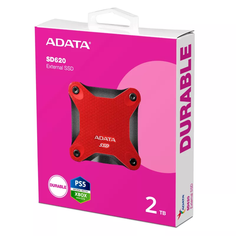 ADATA SD620 2 TB Micro-USB B 3.2 Gen 2 (3.1 Gen 2) Juoda, Red