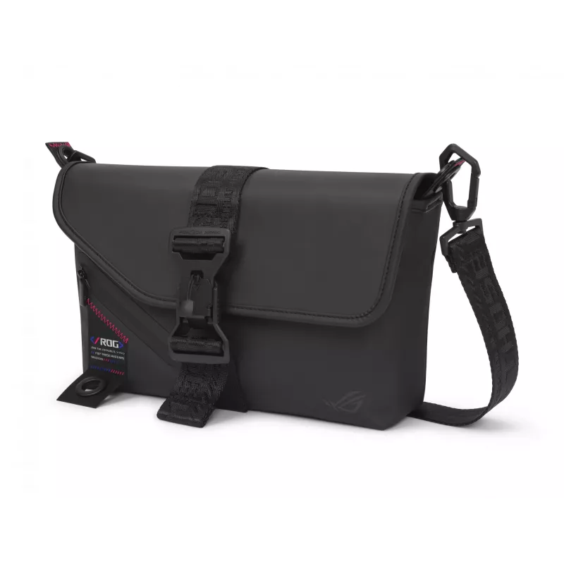 ASUS ROG SLASH Sling Bag 2.0, poliesteris, poliuretanas (PU), termoplastinis poliuretanas (TPU), juoda, mėlyna, rožinė, unisex, peties krepšys