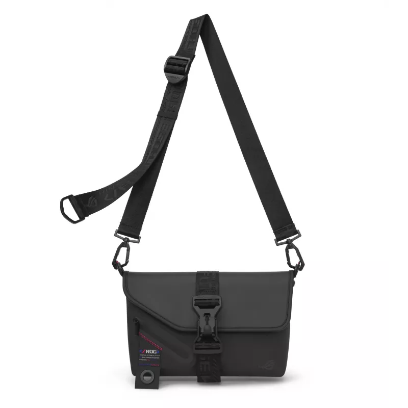 ASUS ROG SLASH Sling Bag 2.0, poliesteris, poliuretanas (PU), termoplastinis poliuretanas (TPU), juoda, mėlyna, rožinė, unisex, peties krepšys