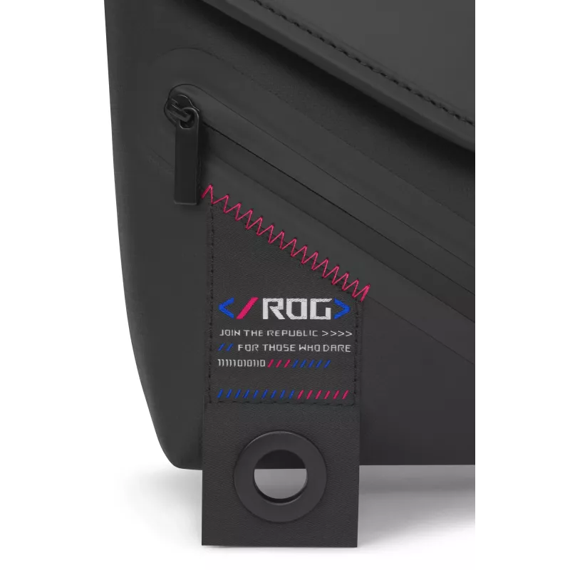 ASUS ROG SLASH Sling Bag 2.0, poliesteris, poliuretanas (PU), termoplastinis poliuretanas (TPU), juoda, mėlyna, rožinė, unisex, peties krepšys