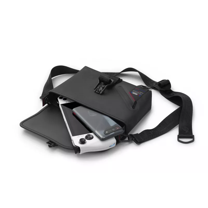 ASUS ROG SLASH Sling Bag 2.0, poliesteris, poliuretanas (PU), termoplastinis poliuretanas (TPU), juoda, mėlyna, rožinė, unisex, peties krepšys