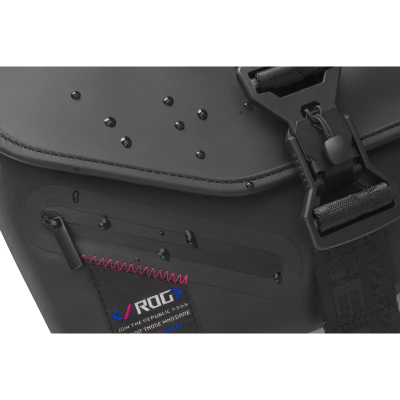 ASUS ROG SLASH Sling Bag 2.0, poliesteris, poliuretanas (PU), termoplastinis poliuretanas (TPU), juoda, mėlyna, rožinė, unisex, peties krepšys
