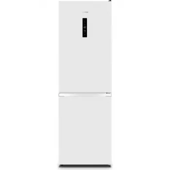 Laisvai pastatomas šaldytuvas‑šaldiklis Gorenje N619EAW4 — 304 L bendra talpa (207 L šaldytuvas, 97 L šaldiklis), No Frost, LED ekranas, dešininis vyris, 39 dB