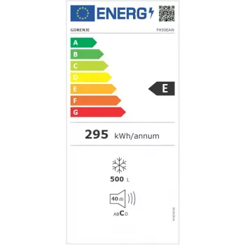 Šaldomoji dėžė Gorenje FH50EAW — 500 L, pastatoma, 84,7 cm aukštis, energijos klasė E, balta