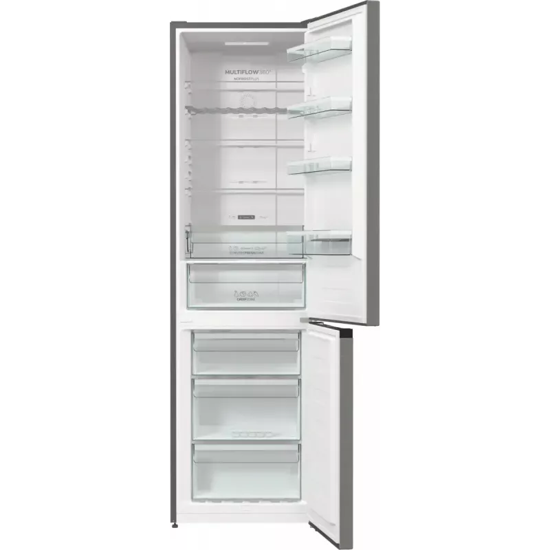 Gorenje NRK620CA2XL4 laisvai statomas šaldytuvas su šaldikliu, apatinis šaldiklis, 331 l (235 l + 96 l), No Frost Plus, energijos klasė C, pilkas