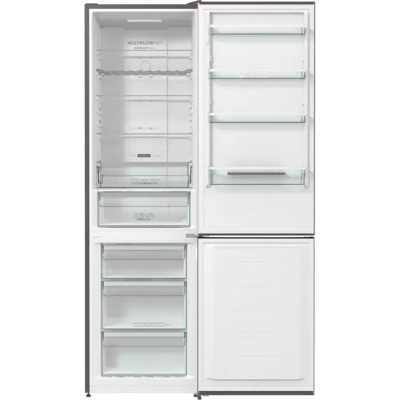 Gorenje NRK620CA2XL4 laisvai statomas šaldytuvas su šaldikliu, apatinis šaldiklis, 331 l (235 l + 96 l), No Frost Plus, energijos klasė C, pilkas