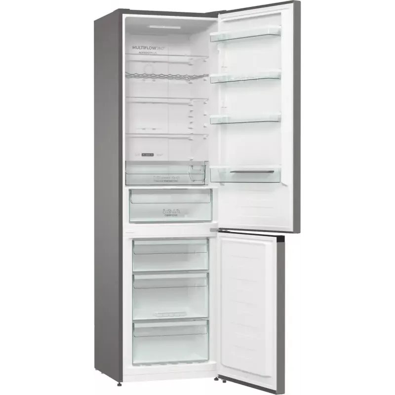 Gorenje NRK620CA2XL4 laisvai statomas šaldytuvas su šaldikliu, apatinis šaldiklis, 331 l (235 l + 96 l), No Frost Plus, energijos klasė C, pilkas