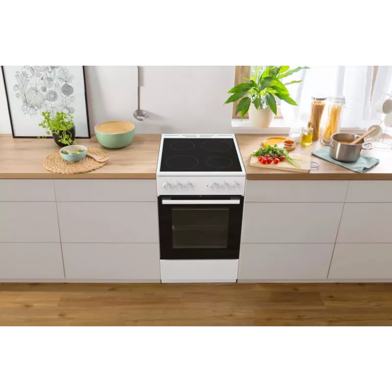 Gorenje GEC5A41WG laisvai pastatoma viryklė Elektrinė Keraminė kaitlentė Balta