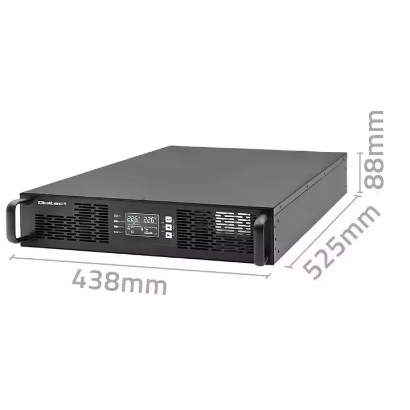 Stovo UPS QOLTEC 52286 2 kVA (2000 W) galios koeficientas 1.0, montuojamas stove
