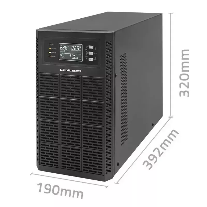 Nepertraukiamo maitinimo šaltinis QOLTEC 52282 3kVA linijinis-interaktyvus su LCD ekranu