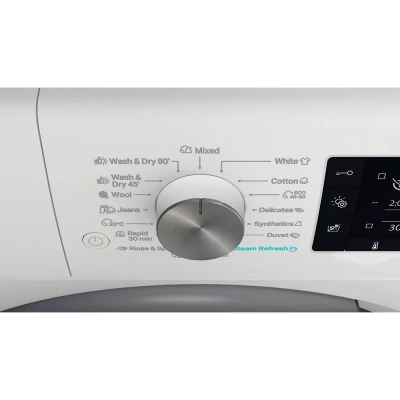Whirlpool FFWDD 1076258 SV EE skalbimo-džiovinimo mašina Laisvai pastatoma Priekinio pakrovimo Balta