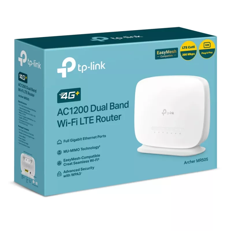 TP-Link Archer 4G+ Cat6 AC1200 belaidis dviejų dažnių gigabitinis maršrutizatorius