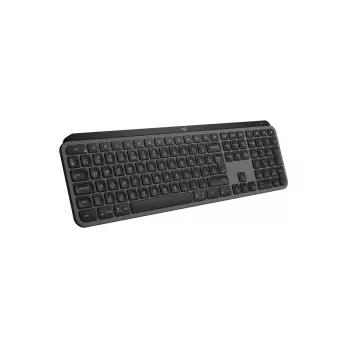 Belaidė pilno dydžio klaviatūra Logitech Master MX Keys S — Bluetooth, QWERTY, žirkliniai jungikliai, LED apšvietimas, grafitas