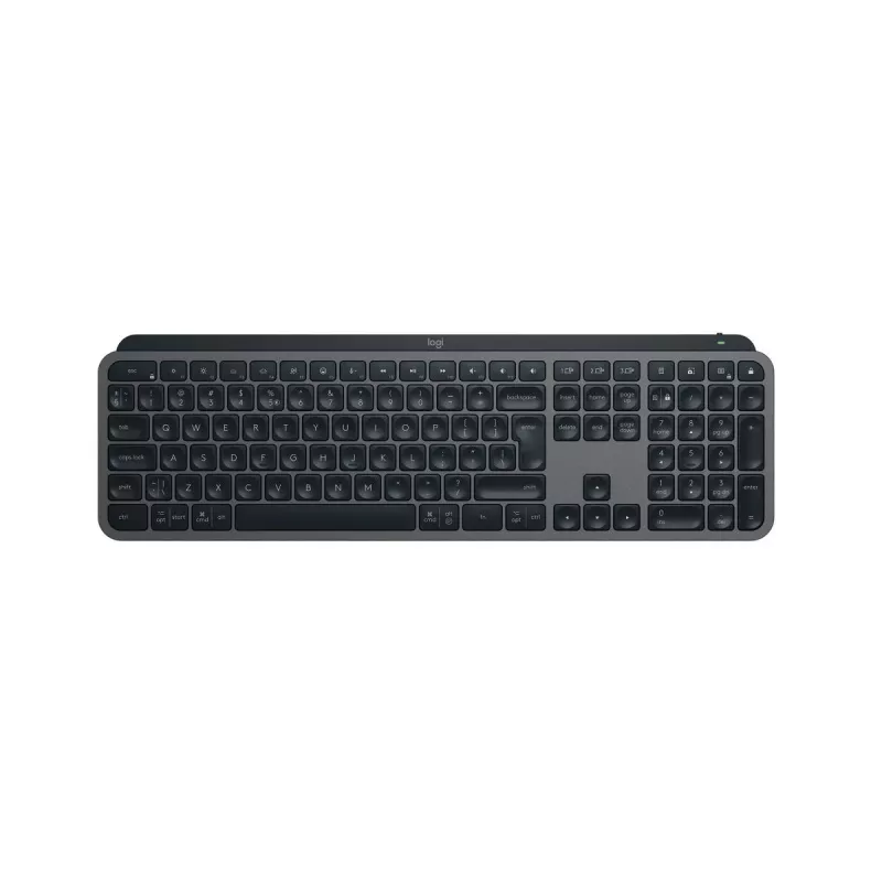 Belaidė pilno dydžio klaviatūra Logitech Master MX Keys S — Bluetooth, QWERTY, žirkliniai jungikliai, LED apšvietimas, grafitas