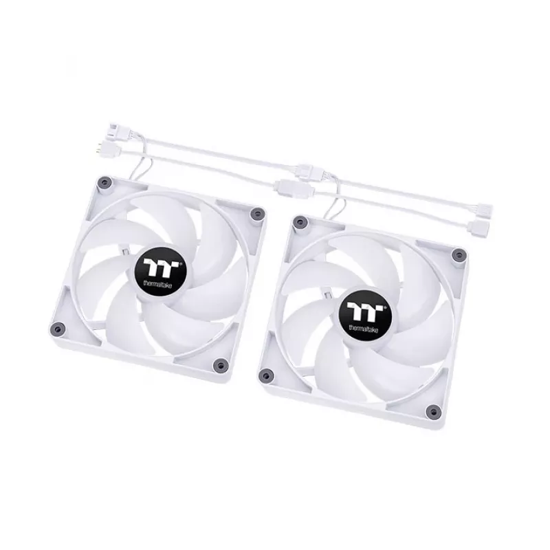 THERMALTAKE Kompiuterio aušinimo ventiliatorius - CT120 ARGB Sync - 12 cm - Baltas - 2 vnt.