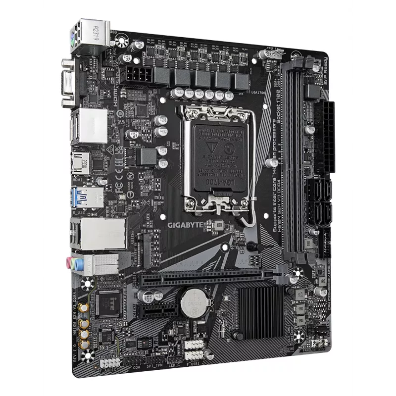 GIGABYTE H610M S2H V3 DDR4 pagrindinė plokštė – palaiko Intel Core 14-os kartos procesorius, 4+1+1 hibridinį skaitmeninį VRM, iki 3200 MHz DDR4, 1x PCIe 3.0 M.2, GbE LAN, USB 3.2 Gen 1