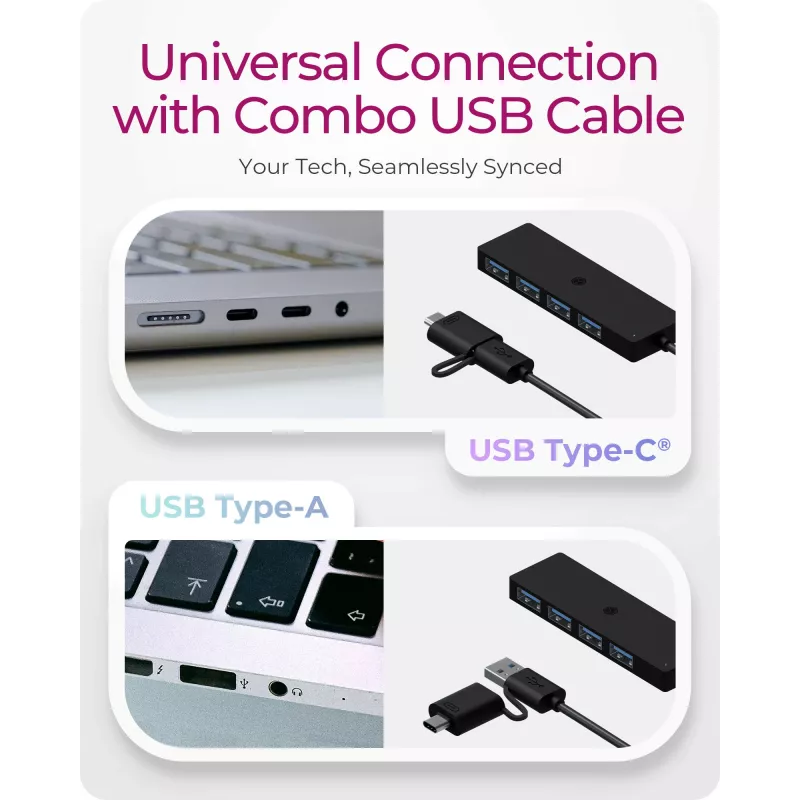 ICY BOX IB-HUB1424-C3 USB 3.2 Gen 1 (3.1 Gen 1) Type-A + Type-C 5000 Mbit/s juodas