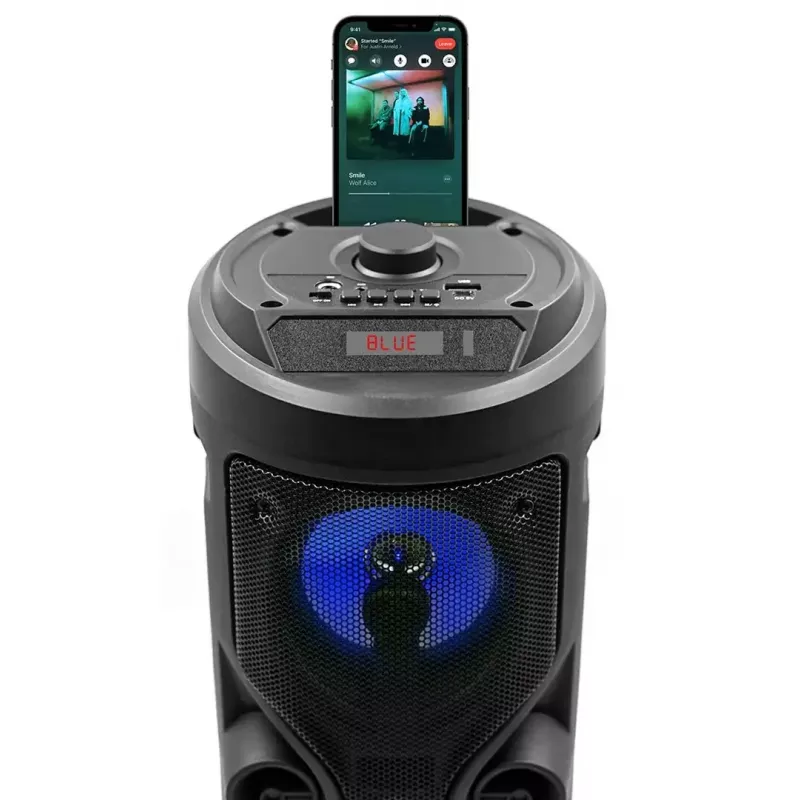Nešiojamas stereo garsiakalbis SQUEAK SQ1004 Harmony BT 5.0, 40W RMS, Bluetooth 5.0, FM, LED, 8h baterija, Juoda