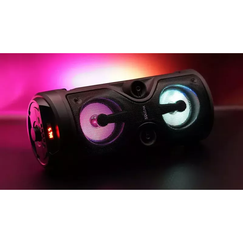 Nešiojamas stereo garsiakalbis SQUEAK SQ1004 Harmony BT 5.0, 40W RMS, Bluetooth 5.0, FM, LED, 8h baterija, Juoda