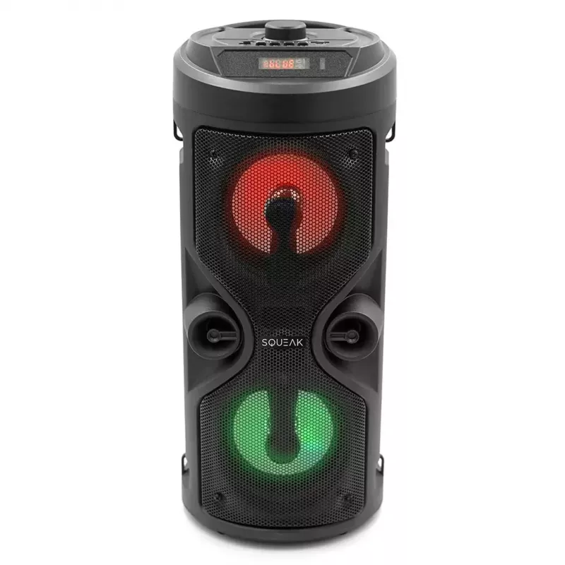 Nešiojamas stereo garsiakalbis SQUEAK SQ1004 Harmony BT 5.0, 40W RMS, Bluetooth 5.0, FM, LED, 8h baterija, Juoda