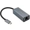 Qoltec 50352 RJ-45 sąsajos kortelė USB Type-C moteriška Pilka
