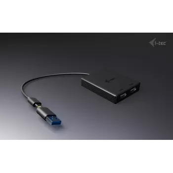 i-tec USB-A/USB-C Dual 4K/60 Hz HDMI vaizdo adapteris, 0,27 m, USB Type-A/USB Type-C, 2 x HDMI, kištukas, lizdas, 3840 x 2160 pikselių