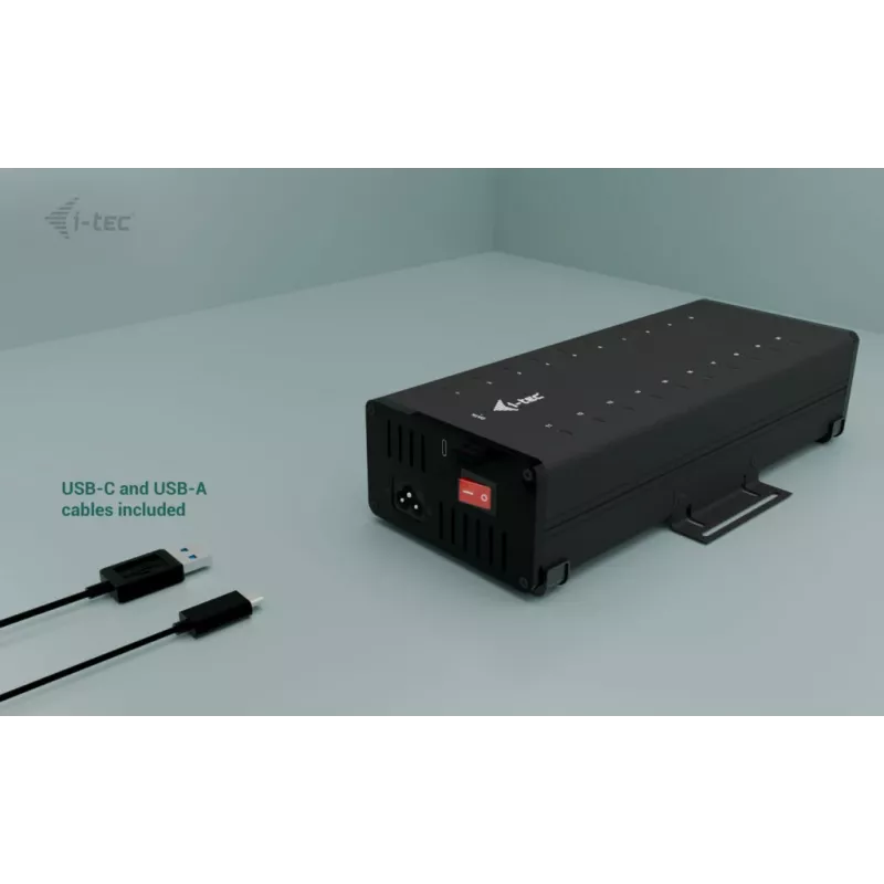 i-tec USB-C/USB-A Metal Charging + data HUB, 15W per lizdą, 20x USB-C