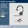 HP Poly Juodawire 3310 monofoninės ausinės, sertifikuotos Microsoft Teams, USB-C + USB-C/A adapteris