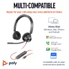 HP Poly Juodawire 3320 Stereo USB-C ausinės +USB-C/A adapteris