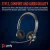 HP Poly Juodawire 3320 Stereo USB-C ausinės +USB-C/A adapteris