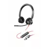 HP Poly Juodawire 3320 Stereo USB-C ausinės +USB-C/A adapteris